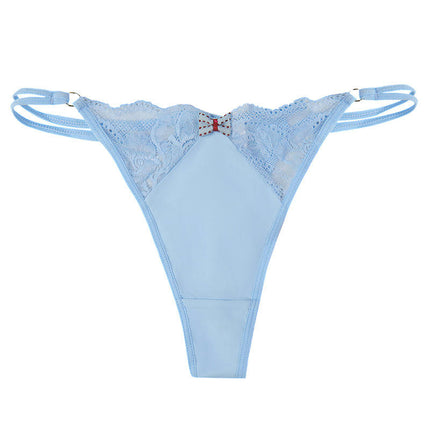 G-string Thong for Women Stretch Underwear T-Back Lace Panties Low Waist Sexy 2 Pack