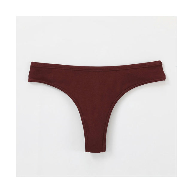 Women's Breathable Cotton Thong Panties No Show Underwear