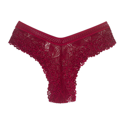 Women Lace Panties Sexy Hipster Underwear V-Shape Waist Thongs
