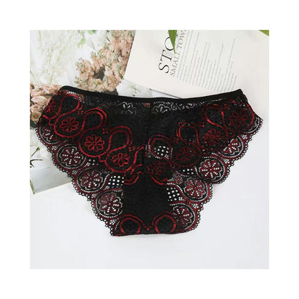 Women's Sexy Underwear Lace Panties Mid Waisted Breathable Brief