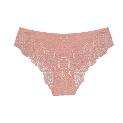Women's Sexy Underwear Lace Panties Mid Waisted Breathable Brief