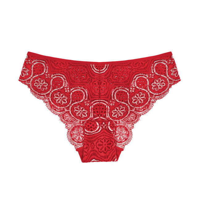 Women's Sexy Underwear Lace Panties Mid Waisted Breathable Brief
