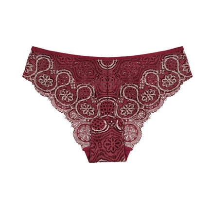 Women's Sexy Underwear Lace Panties Mid Waisted Breathable Brief