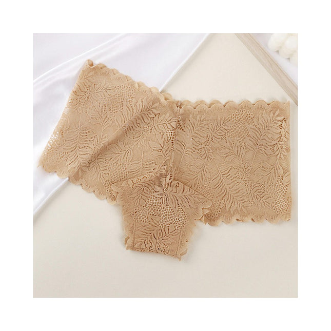 Women's High Waisted Lace Panties Sexy Boyshorts Full Coverage Panties 3 Pack