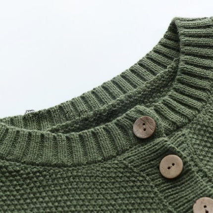 Women's Long Sleeve Waffle Knit Sweater V-Neck Loose Side Slit Pullover Sweater Top