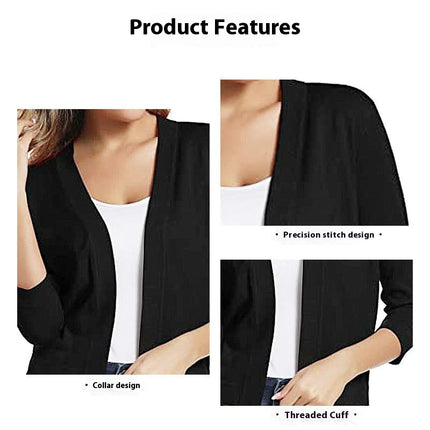 Women's Long Sleeve Short Cardigan Sweater Lightweight Knit Shrug Spring and Fall Jacket 1