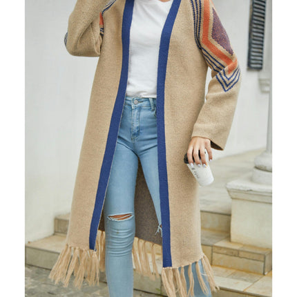 Women's Vintage Long Tassel Sweater Knitted Top-Elegant Fashion Cardigan Jacket