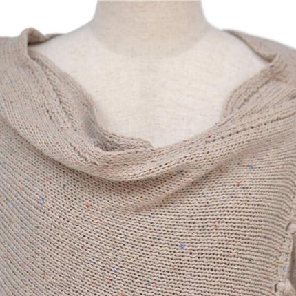 Women's Long Irregular Knit Cardigan Tassel Knit Pullover Sweater Jacket