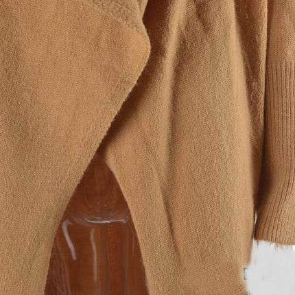 Women's Solid Color Long Knitted Cardigan OL Tongle Loose Fashionable Knitted Jacket