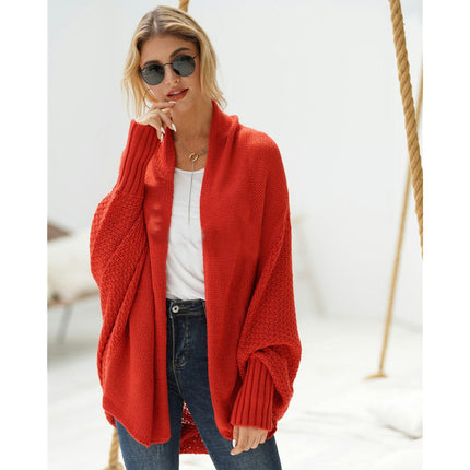 Women's Cardigan Batwing Sleeve Knit Oversized Long Cardigan Sweater Jacket