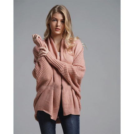 Women's Cardigan Batwing Sleeve Knit Oversized Long Cardigan Sweater Jacket