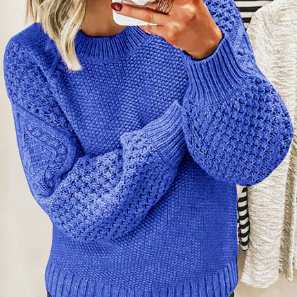 Women's Long Lightweight Crew Neck Sweater Tops Casual Soft Knit Pullover for Ladies