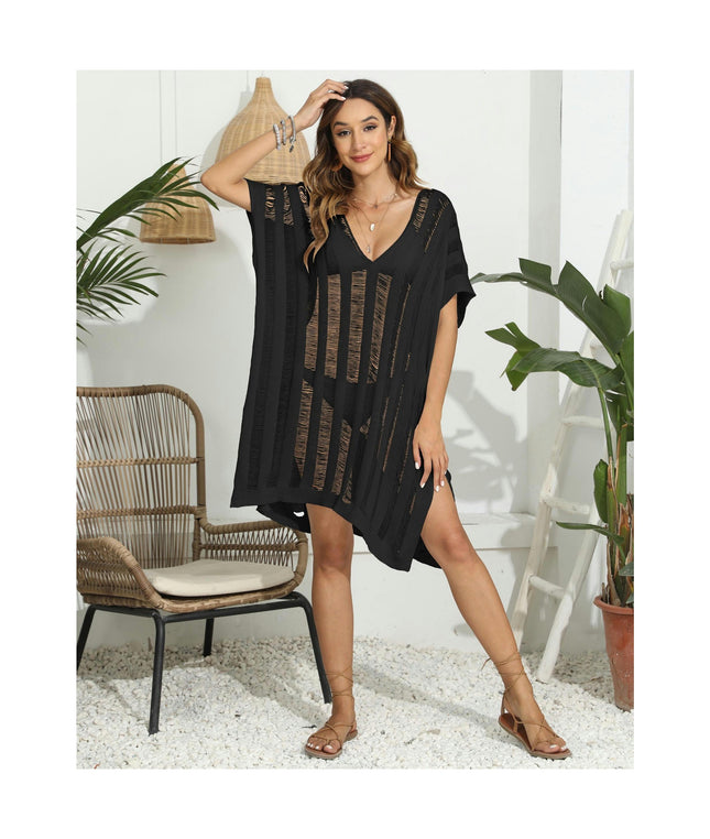 Crochet Swimsuit Coverups for Women Hollow Out Bathing Suit Cover Up Summer Dress