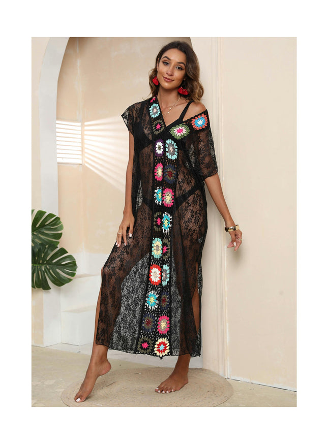 Women's Crochet Swimsuit Cover Up Lace Beach Cover Up Dress