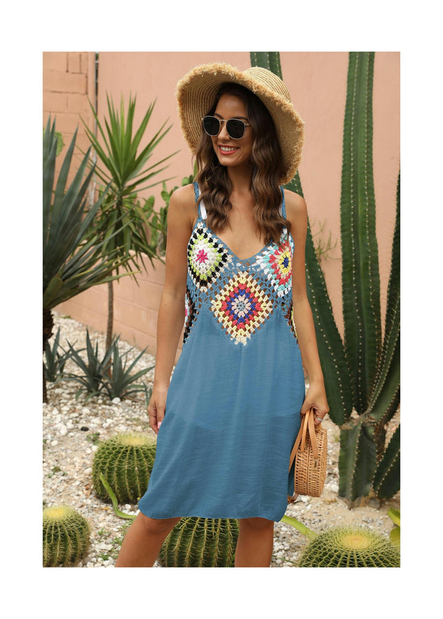 Women's Bathing Suit Cover Ups Crochet Bikini Beach Swimsuit Coverups Cami Dress