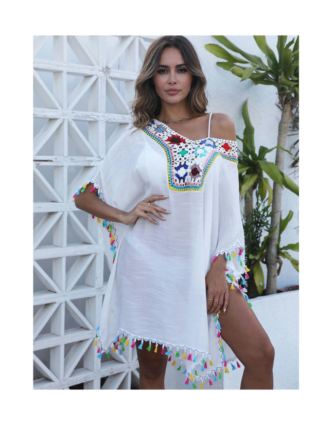 Womens Crochet Swimsuit Cover Up Beach Swimwear Tassel Coverups