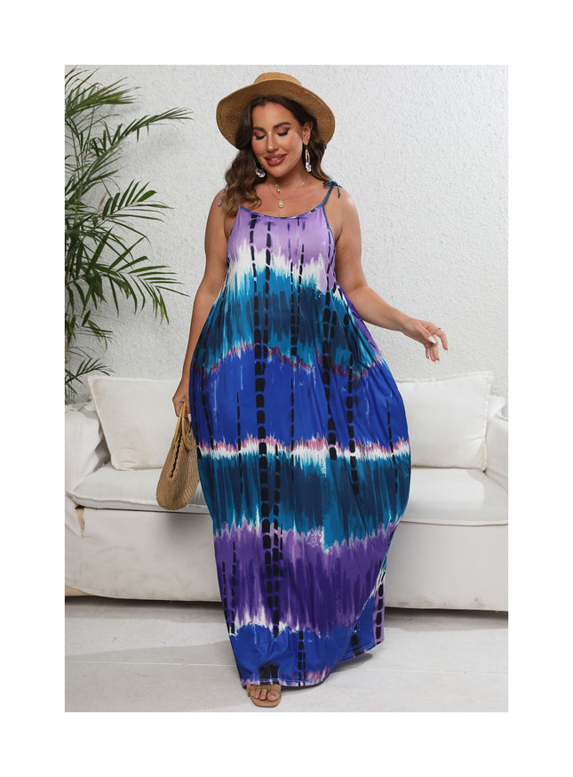 Women's Summer Casual Sleeveless Strappy Loose Dress Beach Cover Up Cami Maxi Dresses