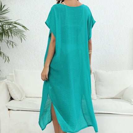 Women's V-Neck Crochet Cover up Swimwear Beach Dress