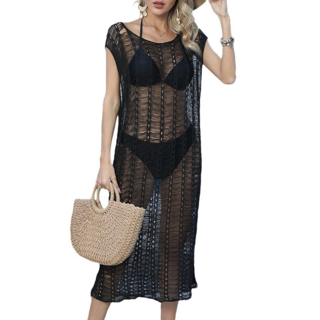 Womens Swimsuit Cover Up Hollow Knit Bikini Swimwear Coverup Crochet Beach Dress