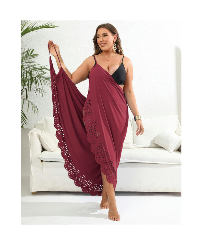 Womens Cover Ups Beach Spaghetti Strap Sarongs Beach Backless Wrap Dresses
