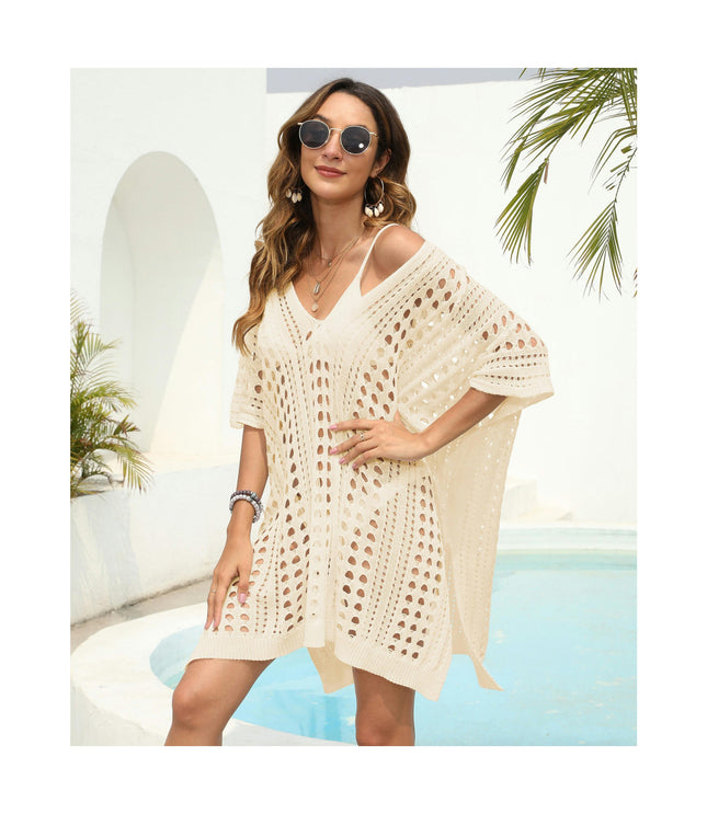 Womens Beach Cover Up Hollow Out Crochet Swimsuit Bikini Coverups Dress