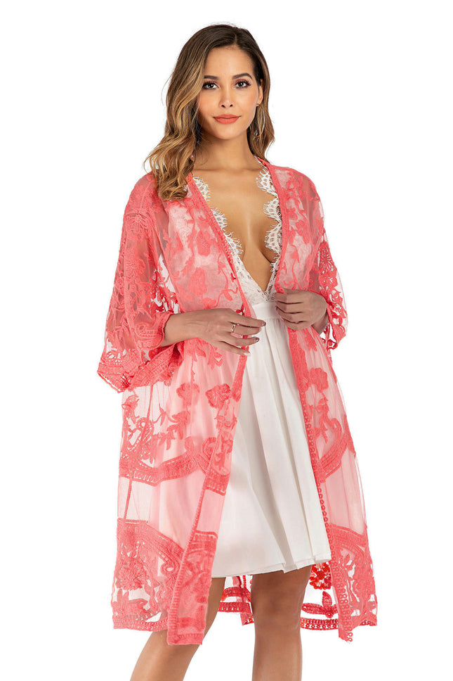 Women's Flowy Bathing Suit Cardigan Lace Crochet Swimwear Cover Ups