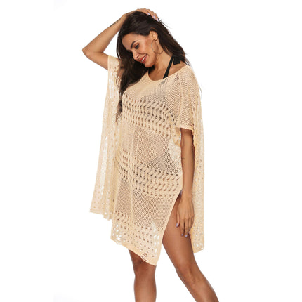 Women Crochet Cover Up Hollow Out Bathing Suit Cover Ups Knit Bikini Beach Dress