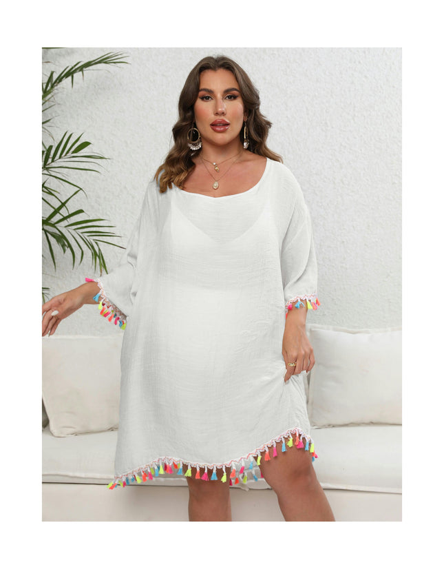 Bikini Swimsuit Cover Up for Women Loose Plus Size Coverups Beach Tassels Covers Dress