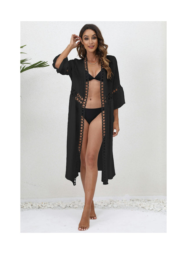 Women's Long Swimsuit Coverups Beach Open Front Bikini Cardigan