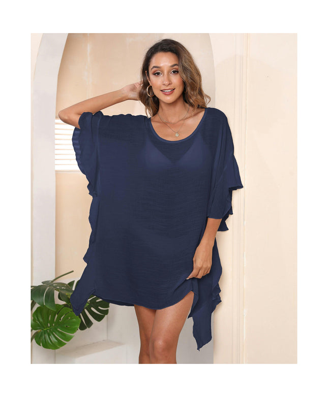 Womens Swimsuit Coverups Bathing Suit Beach Dress Ruffle Bikini Loose Cover Up Dress