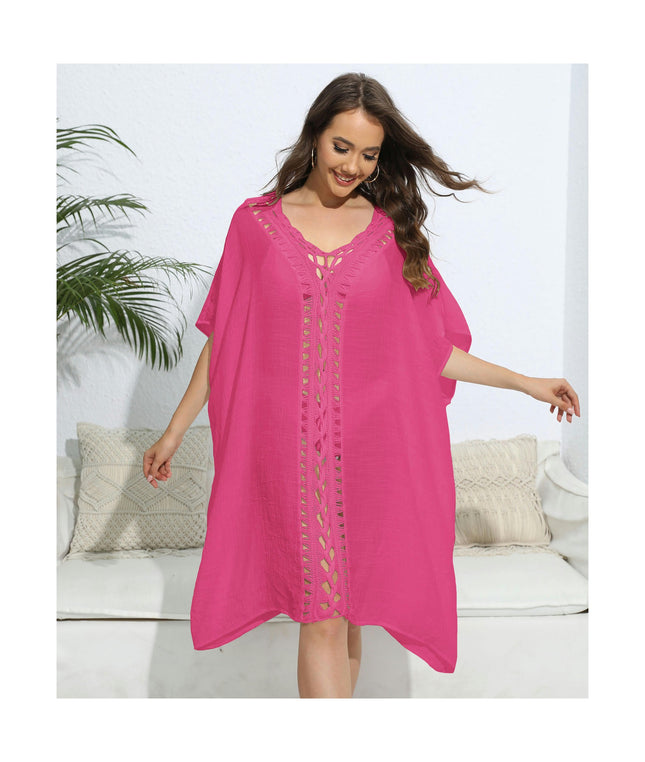 Women's Crochet Beach Cover Up V-Neck Bathing Suit Dress Coverups