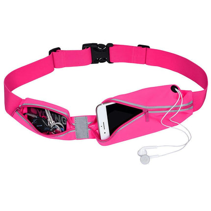 Running Belt for Women Men with 2 Zipper Pockets Adjustable Sports Belt Waist Bag for Hiking Running and Cycling