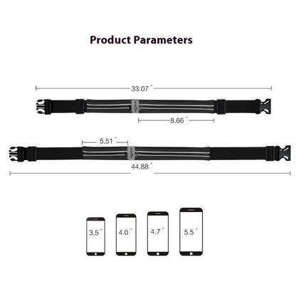 Running Belt for Women Men with 2 Zipper Pockets Adjustable Sports Belt Waist Bag for Hiking Running and Cycling