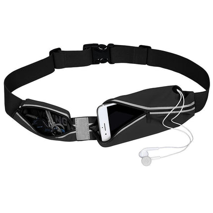 Running Belt for Women Men with 2 Zipper Pockets Adjustable Sports Belt Waist Bag for Hiking Running and Cycling