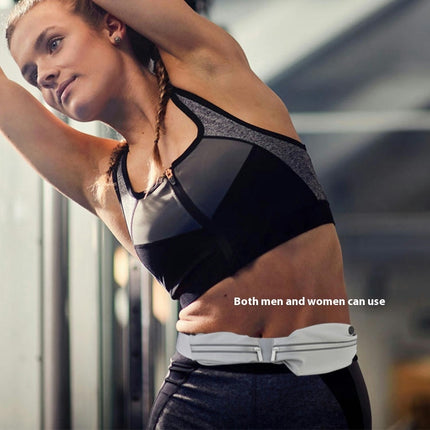 Running Belt for Women Men with 2 Zipper Pockets Adjustable Sports Belt Waist Bag for Hiking Running and Cycling
