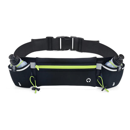 Running Belt with 2 Water Bottles Lightweight Mobile Phone Holder Waist Belt Fanny Pack Bag for Outdoor Sport