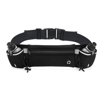 Running Belt with 2 Water Bottles Lightweight Mobile Phone Holder Waist Belt Fanny Pack Bag for Outdoor Sport