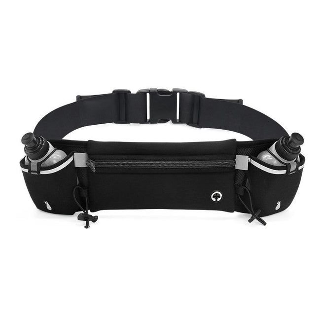 Running Belt with 2 Water Bottles Lightweight Mobile Phone Holder Waist Belt Fanny Pack Bag for Outdoor Sport