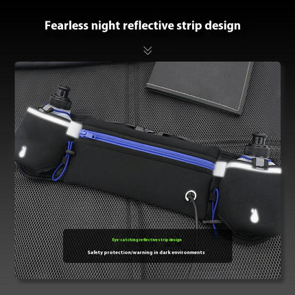Running Belt with 2 Water Bottles Lightweight Mobile Phone Holder Waist Belt Fanny Pack Bag for Outdoor Sport