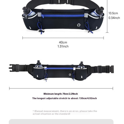 Running Belt with 2 Water Bottles Lightweight Mobile Phone Holder Waist Belt Fanny Pack Bag for Outdoor Sport