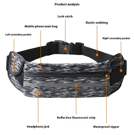 Waterproof Belt Fanny Pack Light Waist Pack Bag Adjustable Running Waist Bag for Hiking Workout Sports