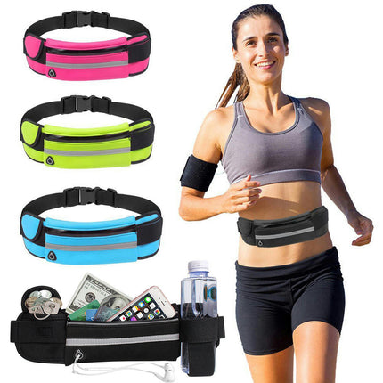 Unisex Running Belt Travel Money Belt Fanny Pack, Waist Pack for Women and Men Security Pockets and Zipper