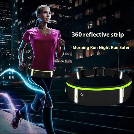 Sports Waist Bag Running Phone Bag For Women Men Reflective Workout Fanny Pack for Hiking-A