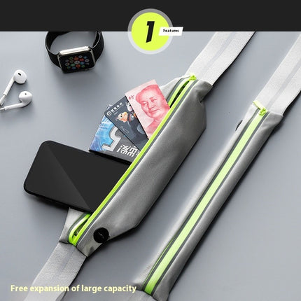 Sports Waist Bag Running Phone Bag Men's And Women's Outdoor Waterproof Belt Reflective Bag