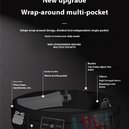 Running Belt Fanny Pack Waist Pack Sport Fitness Cell Phone Pouch for Men Women Running Waist Bag-A