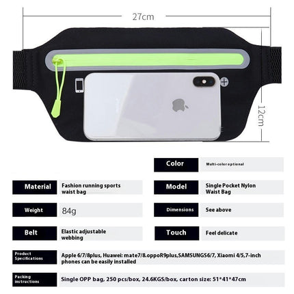 Running Belt-Unisex, Water-Resistant Waist Bag for Sports & Exercise-Fanny Pack Zipper Pocket