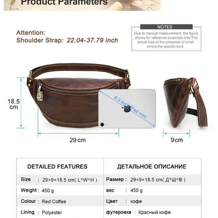 Waist Bag Leather Fanny Pack Men and Women Belt Bag Outdoor Sports Waist Bag for Walking,Running