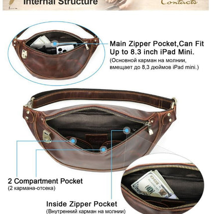 Waist Bag Leather Fanny Pack Men and Women Belt Bag Outdoor Sports Waist Bag for Walking,Running