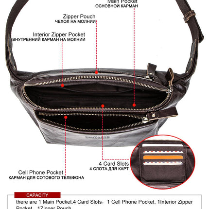 Sports Fanny Bag Leather Waist Pack for Man Women Unisex Hiking Sport Running Cycling with Adjustable Belt