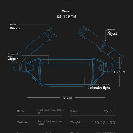 Running Waist Pack, Waterproof Sports Bag Adjustable Fanny Pack for Men Women Hiking And Outdoor
